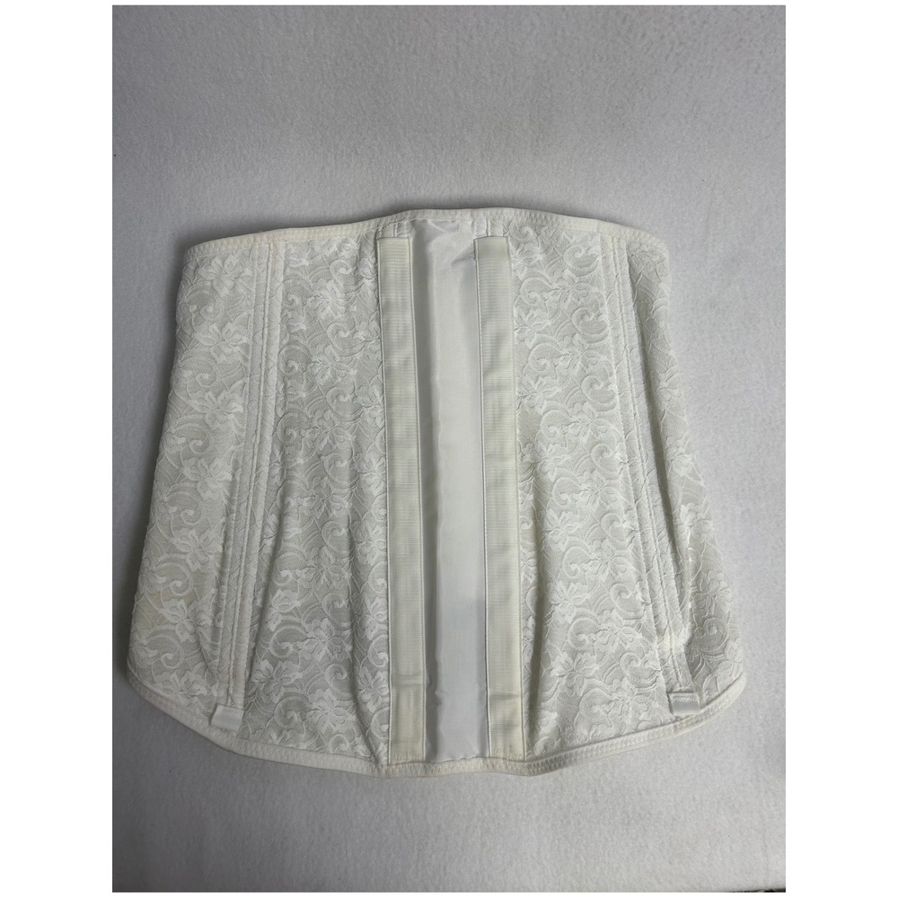 Vintage Freeman Womens‎ Medium White Floral Lace Abdominal Binder Corset 3523